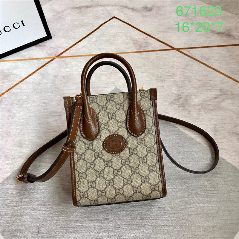 구찌 인터로킹  미니 토트 겸 숄더백 671623 BG-GC