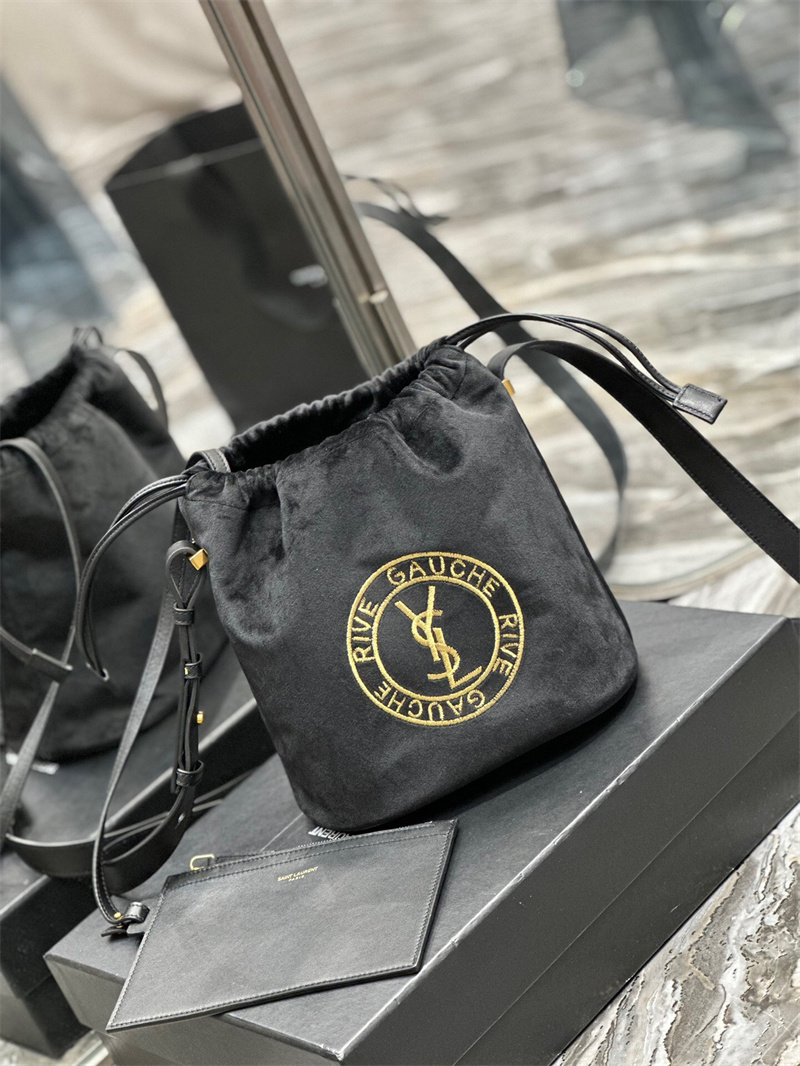 생로랑 펠트 로고 자수 싱글 스트랩 숄더백 710261 ZP