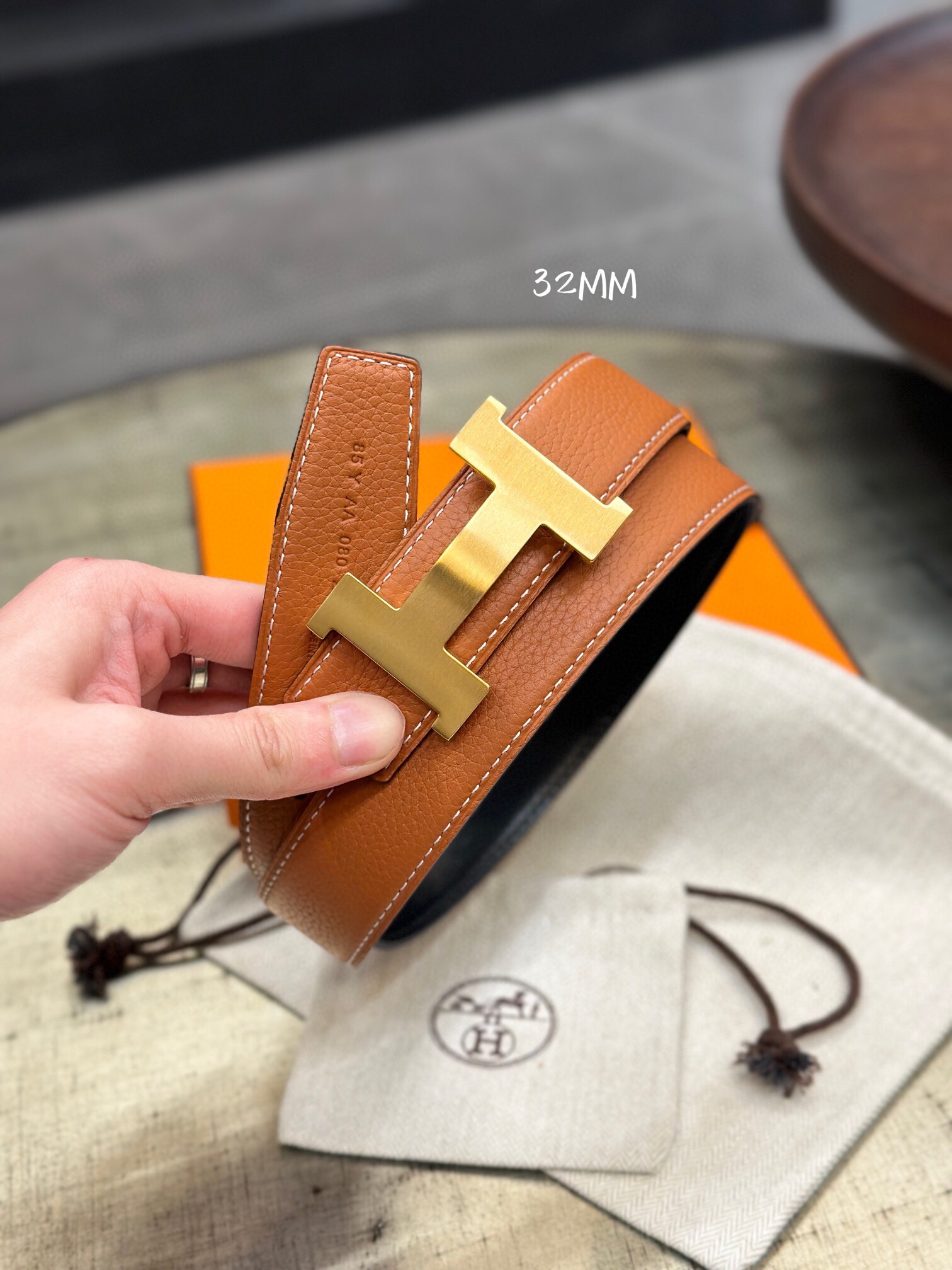 에르메스 2024 남성용 양면벨트 HM084 GD