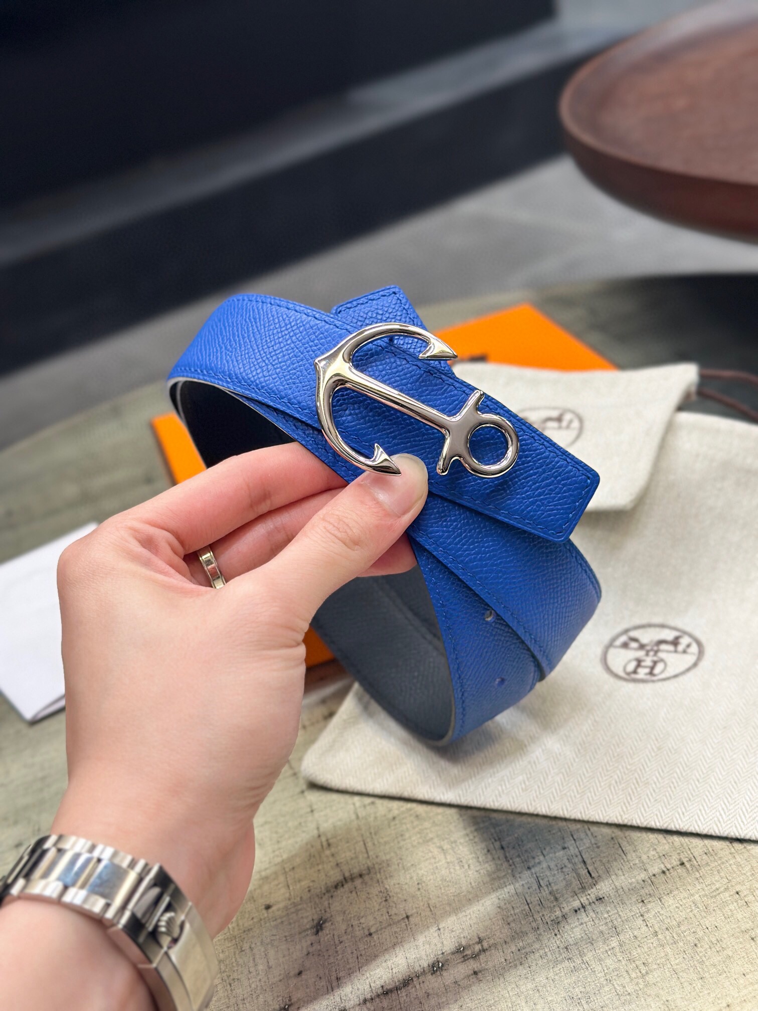 에르메스 2024 남성용 양면벨트 HM086 GD