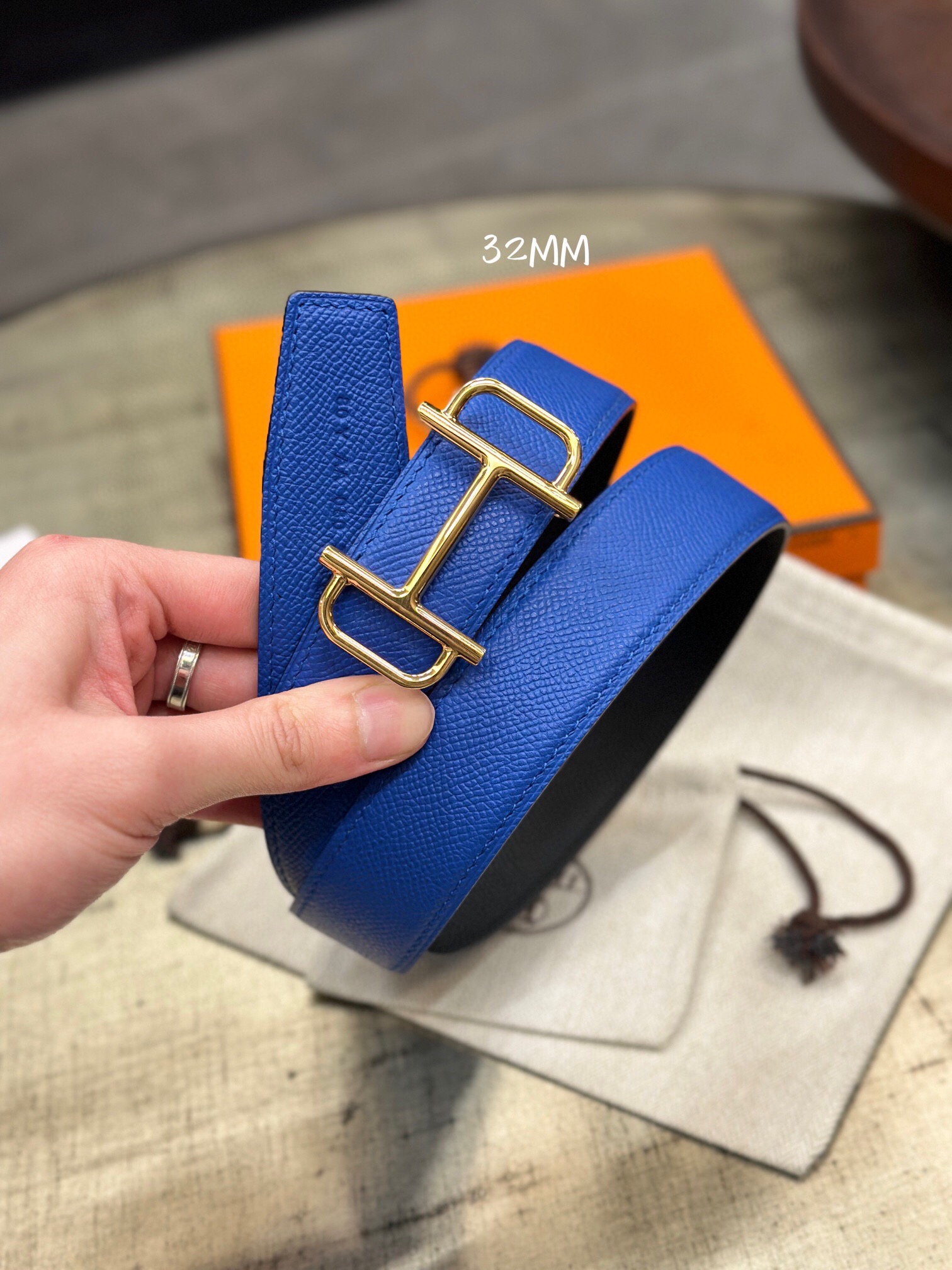 에르메스 2024 남성용 양면벨트 HM091 GD