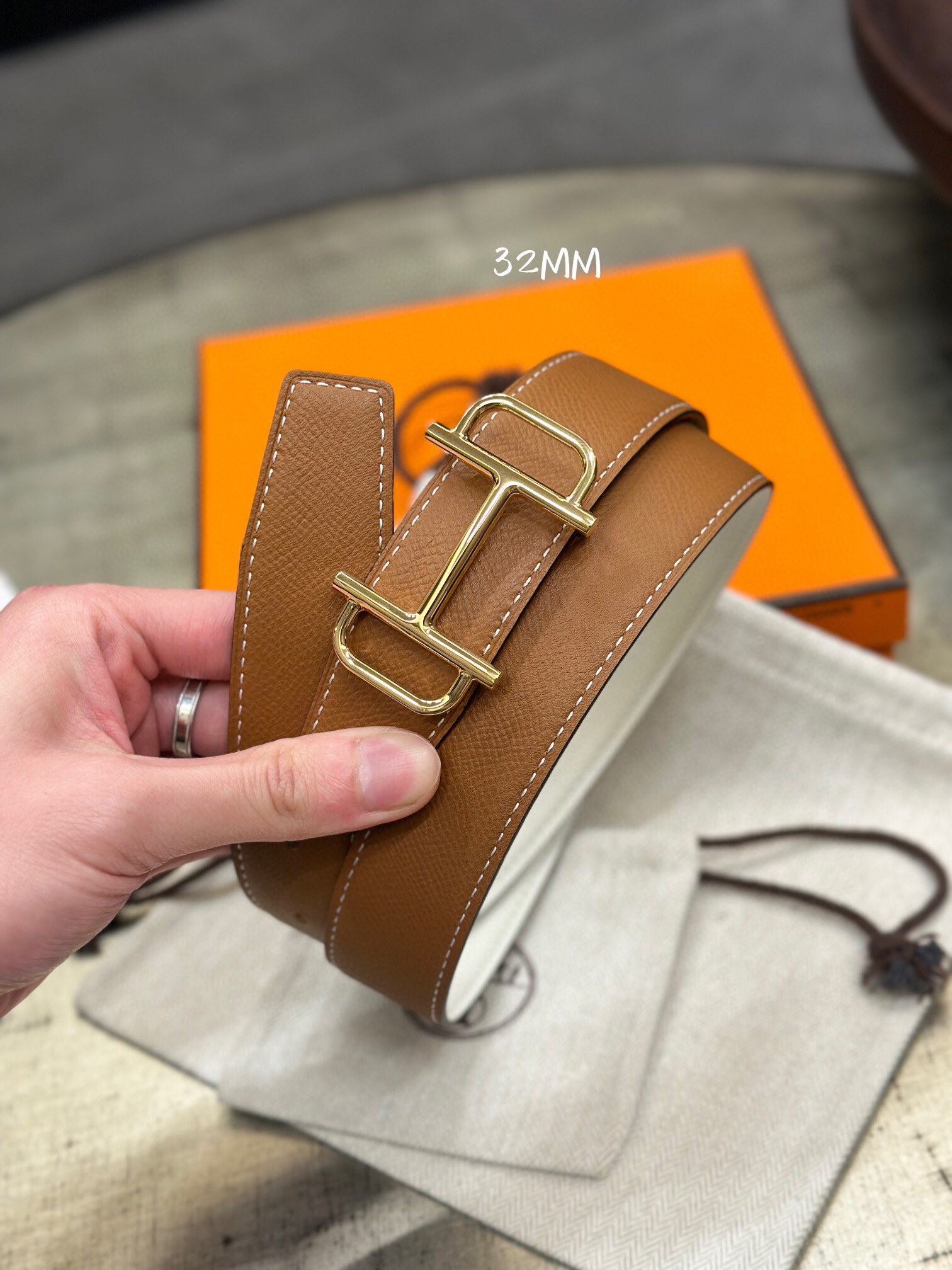 에르메스 2024 남성용 양면벨트 HM092 GD