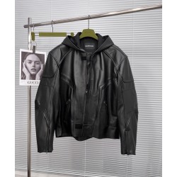 발렌시아가 2024 남성용 송아지 가죽자켓 BL1085 YB