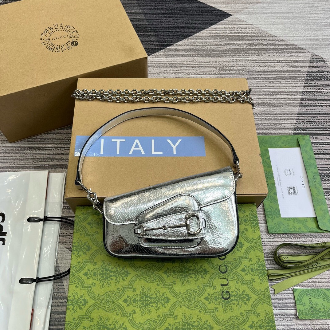 구찌 홀스빗 1955 미니 숄더백 774209 NMW 실버