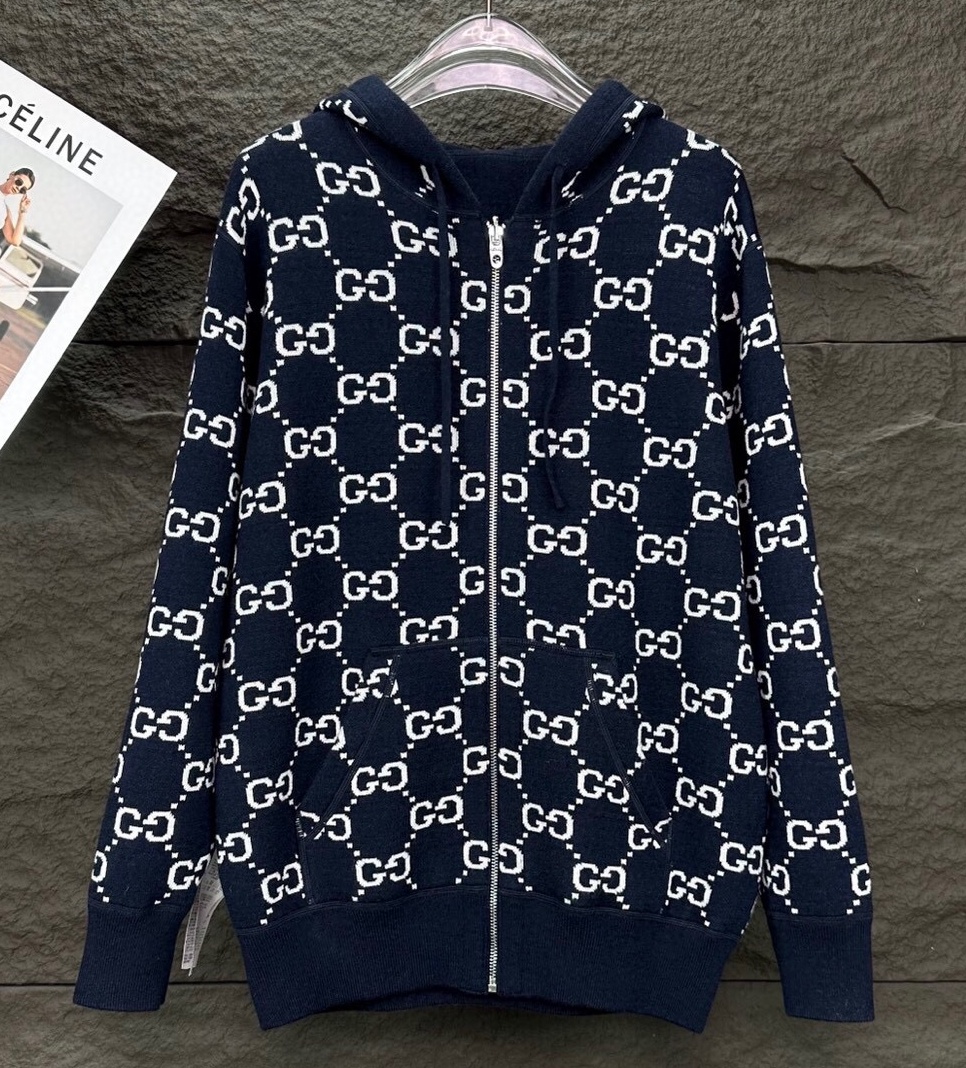 구찌 2025 남성용 울혼방 양면 가디건 자켓 GC408 PD