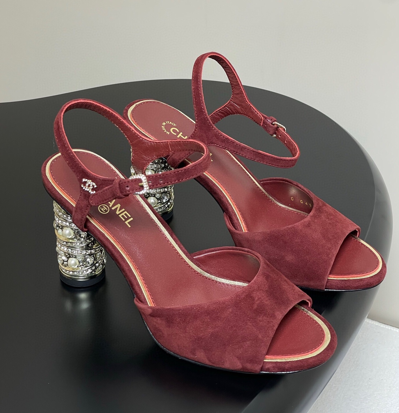 샤넬 2025 여성 뮬 하이힐 샌들 WA5412 DN