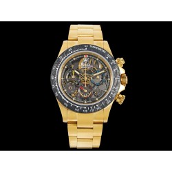 ROLEX 로렉스 롤렉스 데이토나 옐로우골드 크로노그래프 스켈레톤 다이얼, 메탈밴드