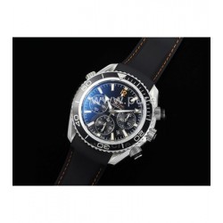 [홍콩명품시계.OMEGA] 오메가 시마스터 크로노 43mm 블랙 베젤 블랙 다이얼 고무스트랩 오렌지 라인