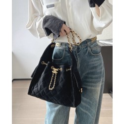 [홍콩명품.CHANEL]샤넬 25 스몰 핸드백 워시드 데님 & 골드 메탈 블랙