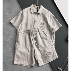 [홍콩명품.LOUIS VUITTON] 루이비통 2025 남성용 린넨 반팔셔츠 세트 LV1854 YB 홍콩명품의류,구매대행,온라인명품