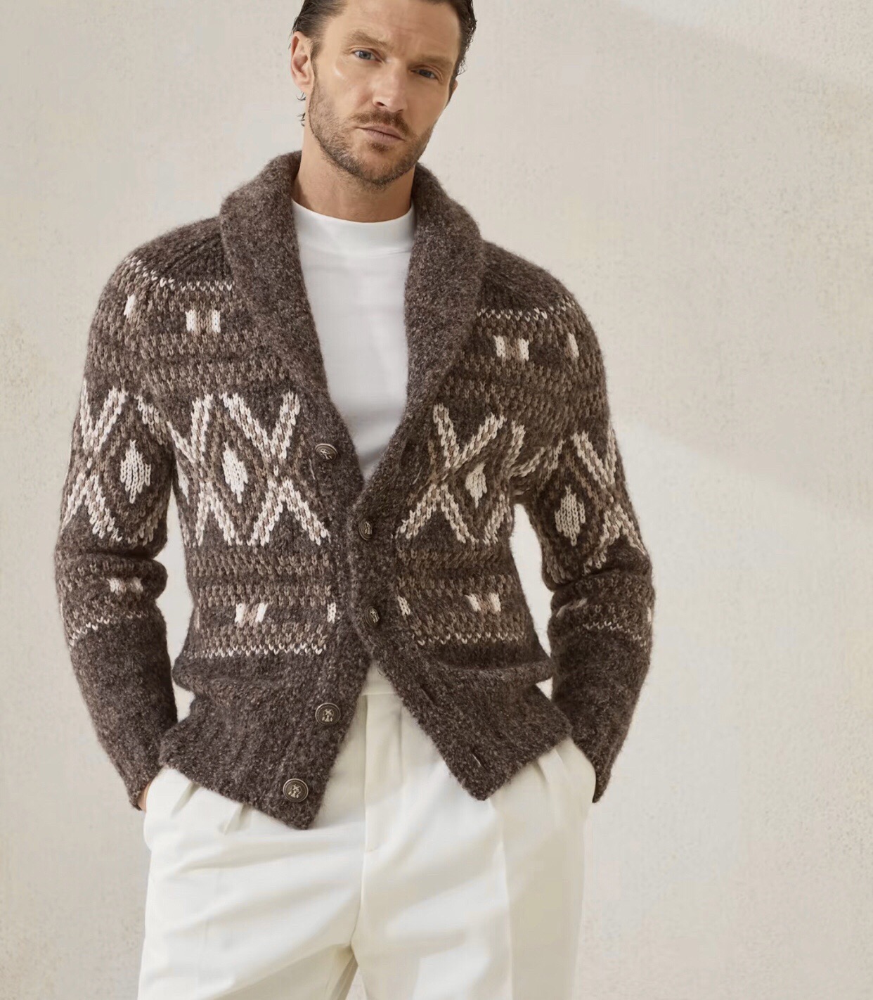 [홍콩명품.BRUNELLO CUCINELLI]브루넬로 쿠치넬리 2025 남성용 울혼방 가디건 BL1308 YB 홍콩명품의류,구매대행,온라인명품