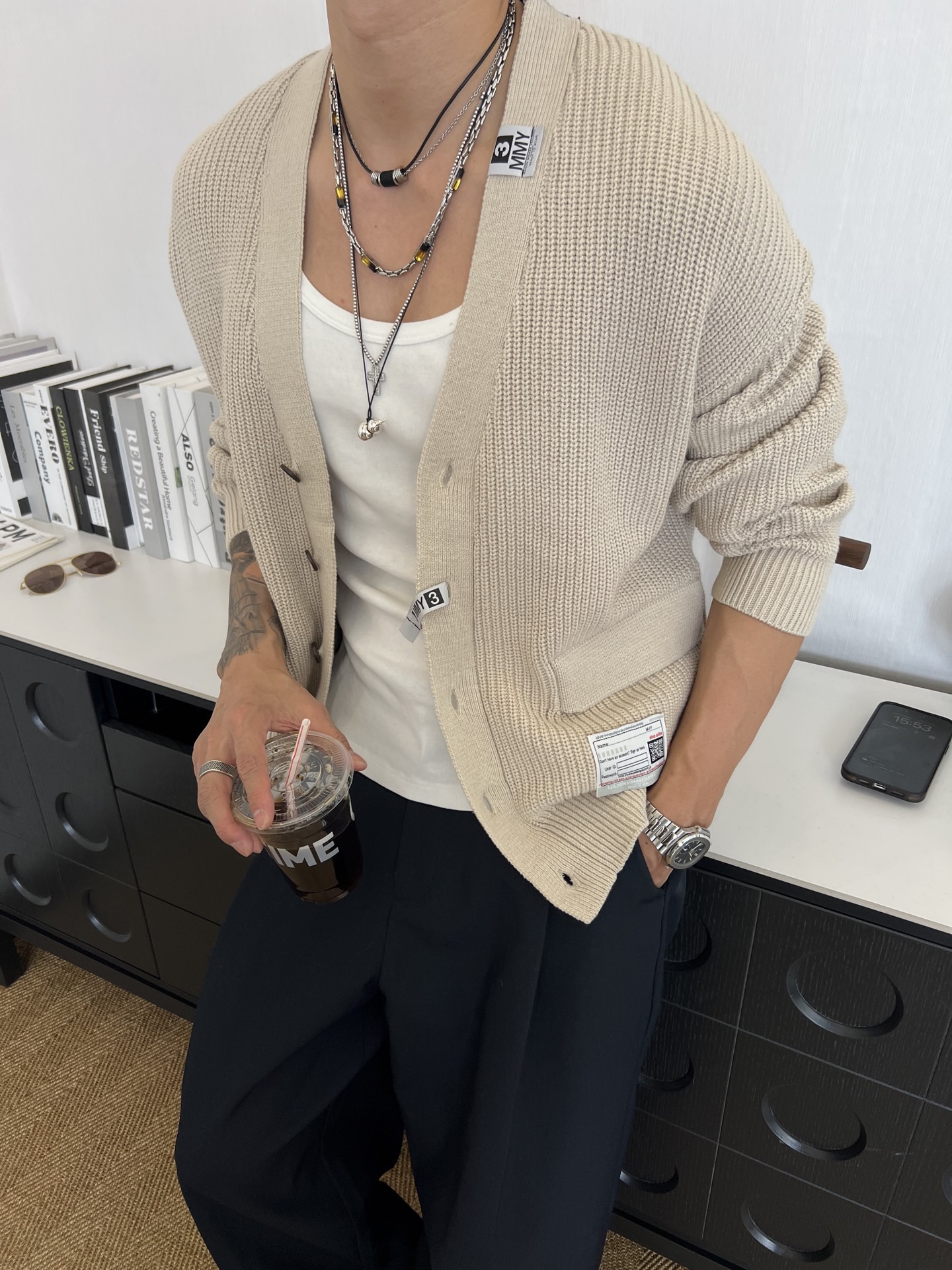 [홍콩명품.MMY] 메종 미하라 야스히로 2025 남성용 울혼방 가디건 GT355 HD  홍콩명품의류,구매대행,온라인명품