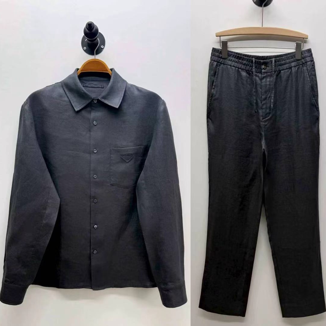 [홍콩명품.PRADA] 프라다 2026 남성용 린넨 셔츠세트 PD1795 HD 홍콩명품의류,구매대행,온라인명품