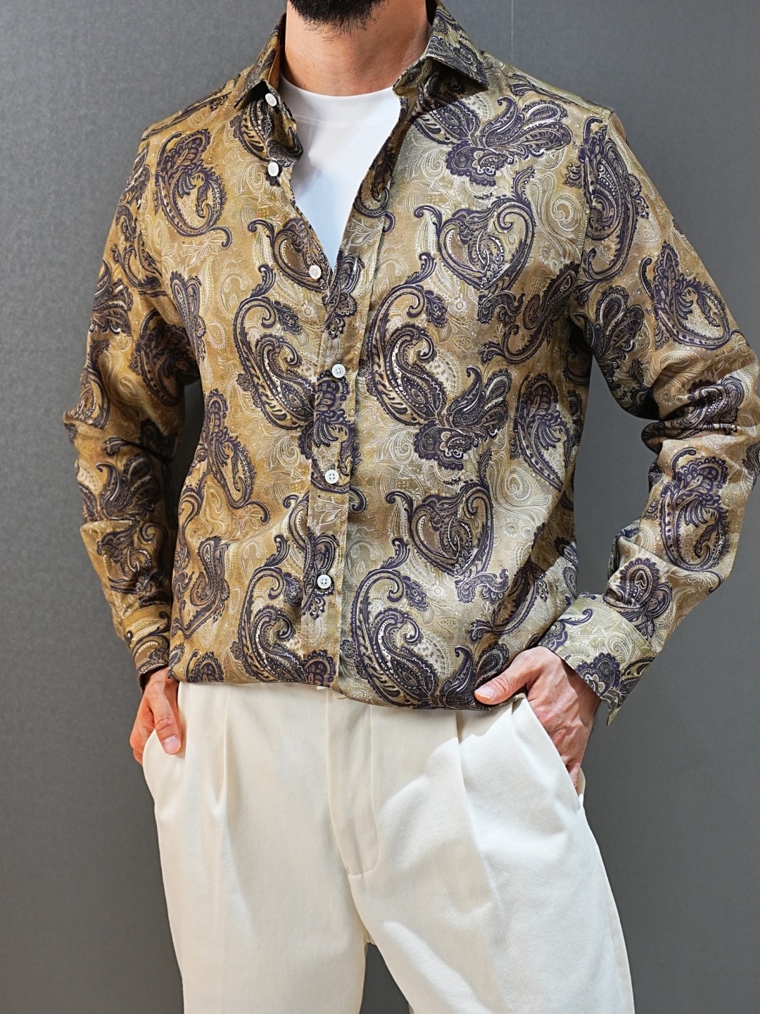 [홍콩명품.Ralph lauren] 랄프로렌 남성 린넨혼방셔츠 2026 GT497 HD 홍콩명품의류,구매대행,온라인명품