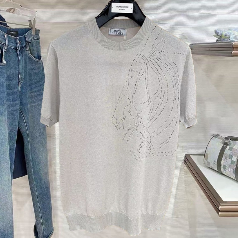 [홍콩명품.HERMES] 에르메스 2026 남성용 니트반팔 HM529 YB 홍콩명품의류,구매대행,온라인명품