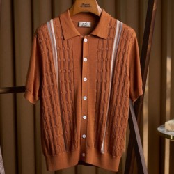 [홍콩명품.HERMES] 에르메스 2026 남성용 울+린넨 반팔 HM560 YB  홍콩명품의류,구매대행,온라인명품