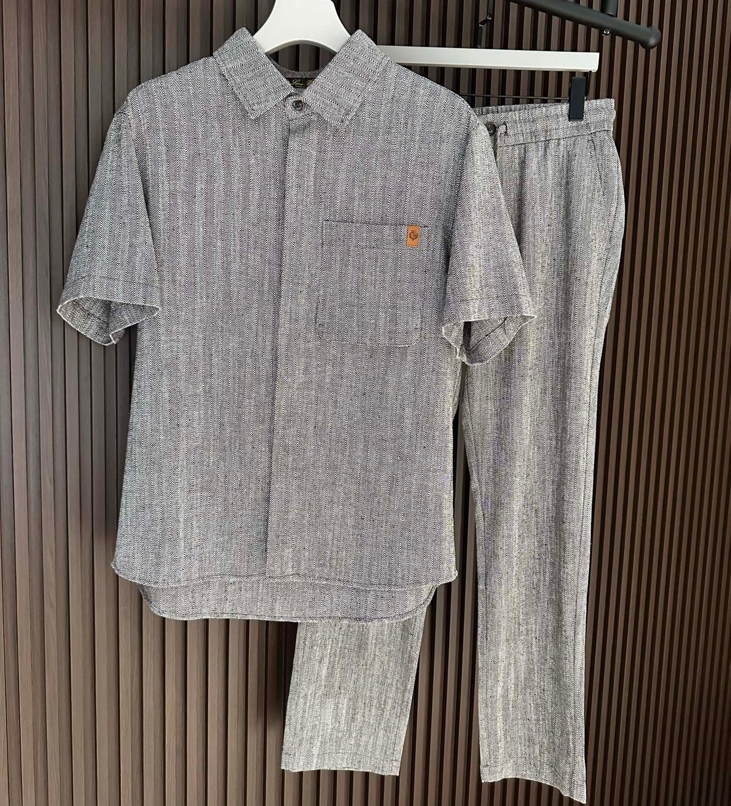 [홍콩명품.loro piana]로로피아나 2026 남성용  린넨 반팔셔츠세트  LP1286 HD 홍콩명품의류,구매대행,온라인명품