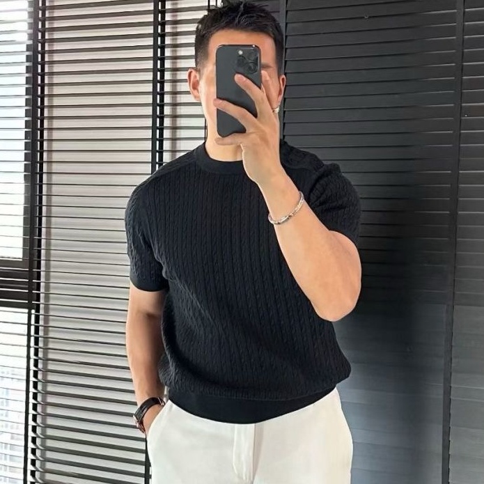 [홍콩명품.loro piana] 로로피아나 2026 남성용 니트반팔 LP1460 PD  홍콩명품의류,구매대행,온라인명품