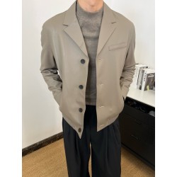 [홍콩명품.BERLUTI]벨루티 2026 남성용 벨루티 로고 레더 가죽 카라 자켓 BL182 HD 홍콩명품의류,구매대행,온라인명품